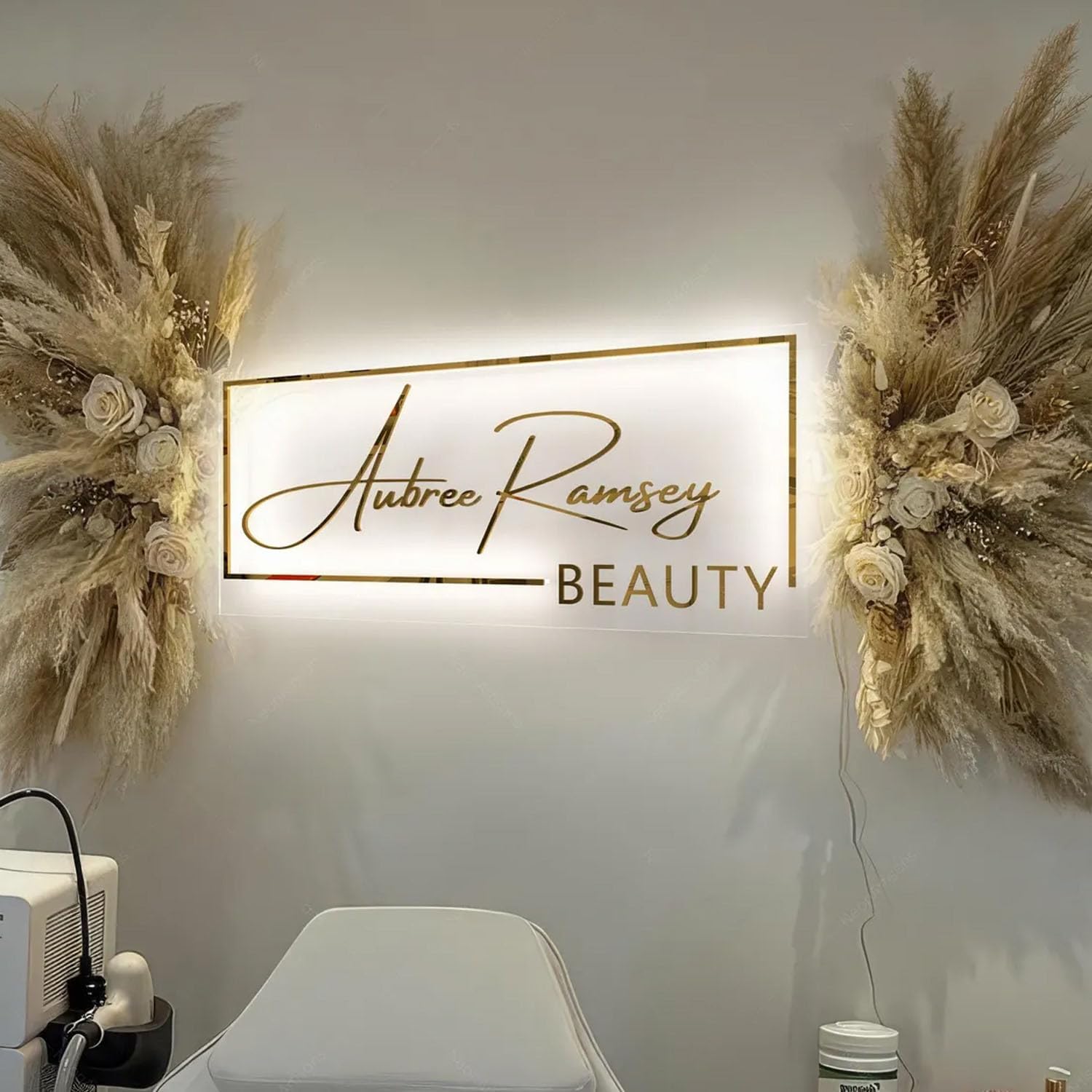 Custom Logo Business Neon Signs, Personalized Backlit Illuminated Sign, Floating Logo Sign For Business,Customize LED Light Up Sign Wall Decor for Company Beauty Salon Offices, Studio Sign