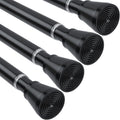 4 Pack Black Tension Rod 28 To 48 Inch Adjustable Spring Tension Curtain Rods No Drilling Short Curtain Rod Extendable Small Spring Tension Rod for Closet Cupboard Bars Refrigerator