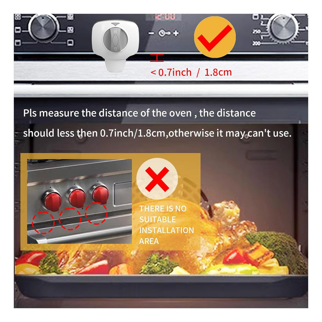 Knob Switch Child Proof Oven Lock Baby Safety Oven Door Lock for Toddlers Heat-Resistant Adhesive no Tools Need or Drill (White-1Pcs)