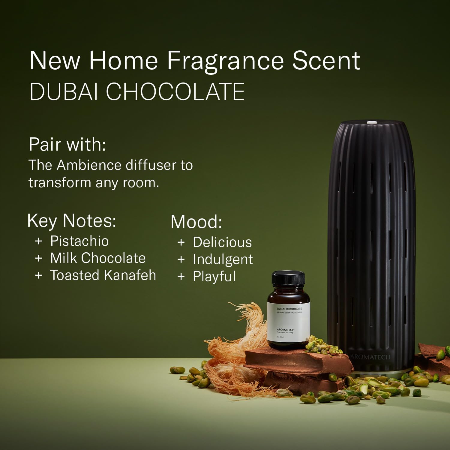 AromaTech Dubai Chocolate Essential Oils for Aroma Oil Scent Diffusers (0.33 fl oz,10 mL, Dubai Chocolate)