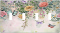 Light Switch Cover Plate Rustic Floral Watercolor Flower Blossom Butterfly Quad Toggle Wall Plates Decorative Switch Plates 4 Gang Outlet Covers Electrical Panel Cover Faceplate for Home 4.5 X 8 IN