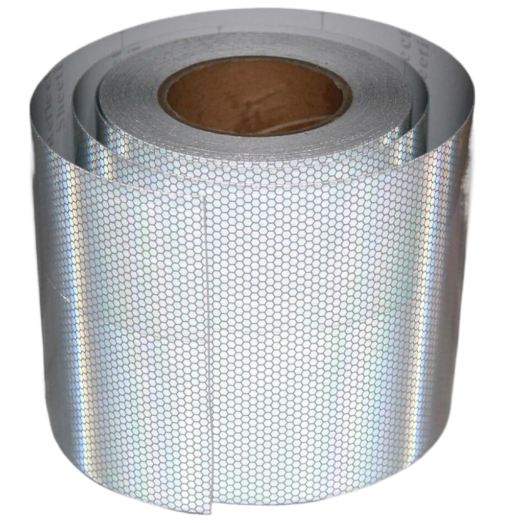 Non Fading Silver Reflective Tape 6 inch Wide, Outdoor Waterproof Safety Adhesive Stickers, High Visibility Industrial Marking Tape (68 feet)