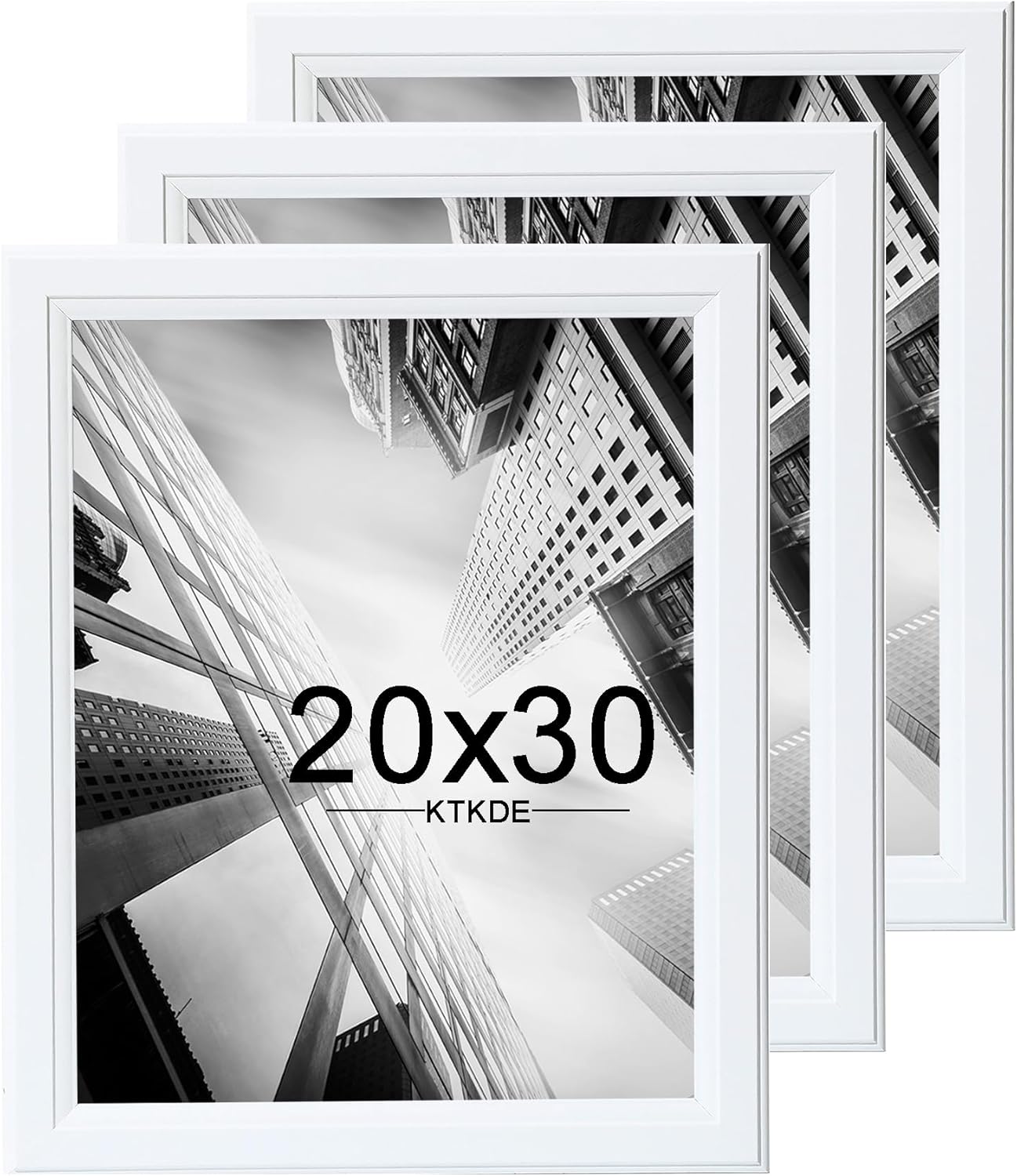 KTKDE Studio Gallery 20X30in Select picture Poster Frame Set of 3, White Wooden frames Display Poster, Posters & Art Prints for Artwork Wall Vertical or Horizontal Display best gift