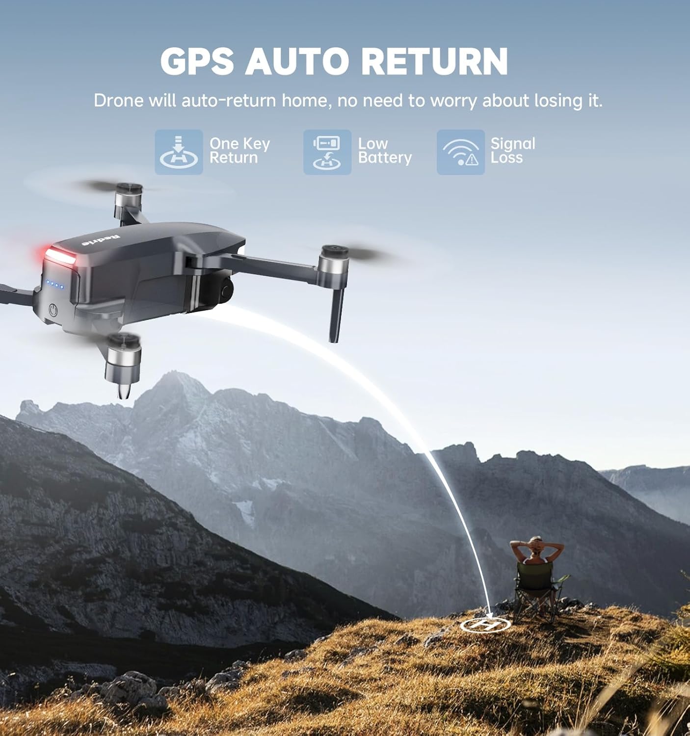 GPS Drones with Camera for Adults 4K, Foldable Drone with Brushless Motor, Auto Return/Follow, Tap Fly/Circle Fly, Beginner-Friendly One Key Start, 45 Mins Flight, Under 249g