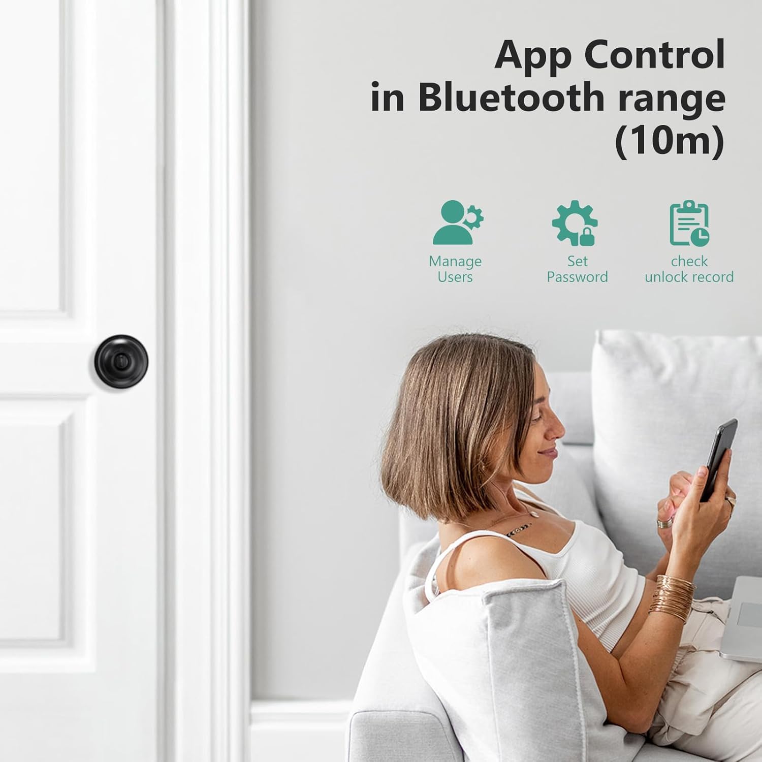 GeekTale Smart Door Lock with Keypad, Electronic Door Lock with Code, Digital Door Knob, Smart Lock with App