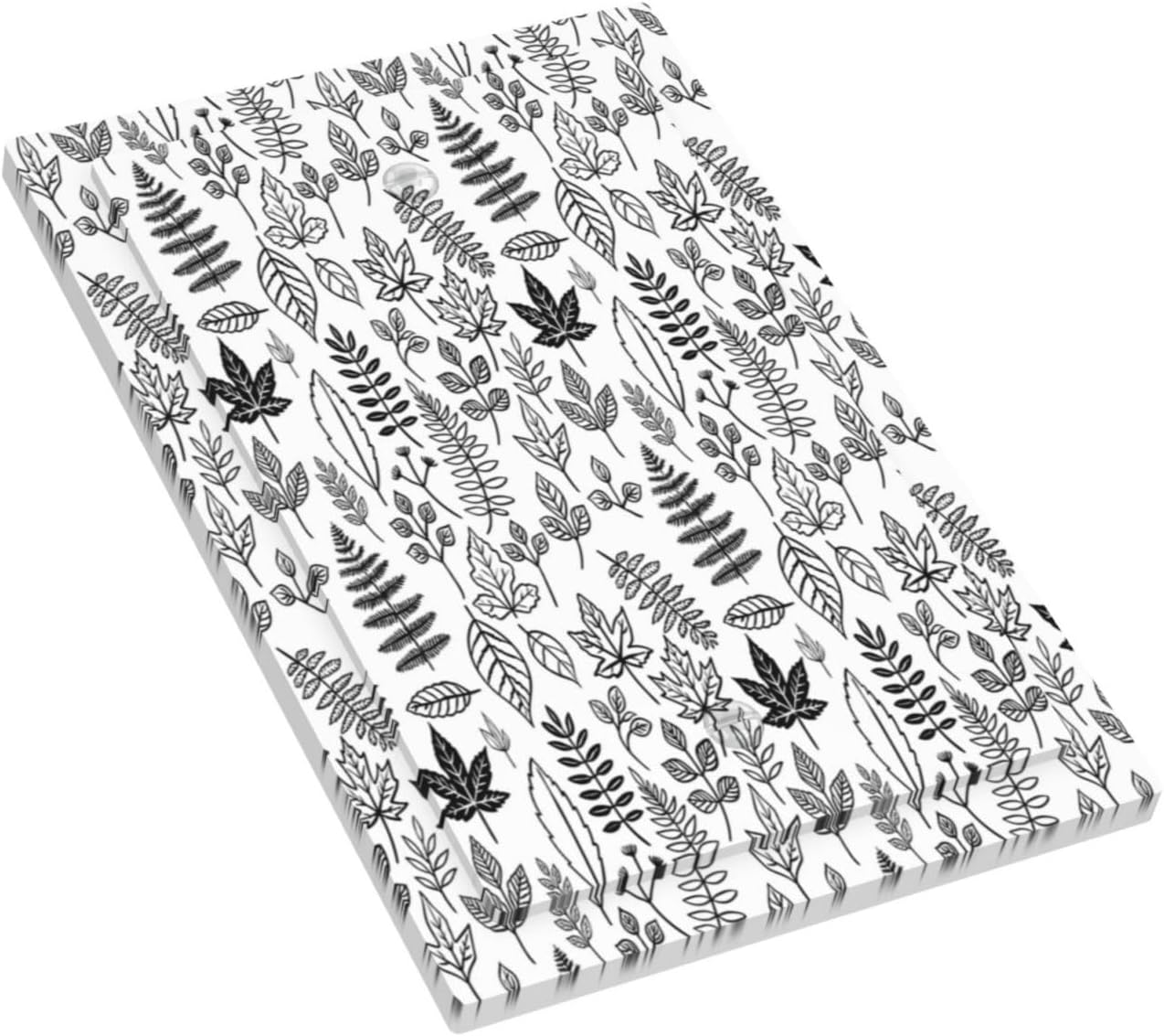 Black White Leaf Wheat Maple Leaf Plant Light Switch Cover Plate 1 Gang No Device Blank Decorative Switch Plate Electrical Wall Plates Faceplate for Bedroom Bathroom Decor