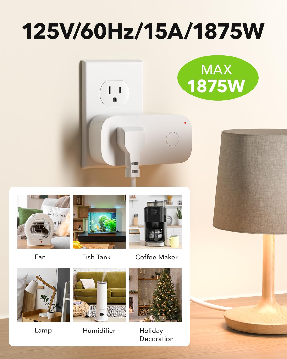 Remote Control Outlet Plug Switch, BN-LINK Wireless Light Remote Switch - Magnetic Removable, No Wiring Needed for Lamps, Lights, Fan, 100ft RF Range, 100ft RF Range, Pre-Programmed