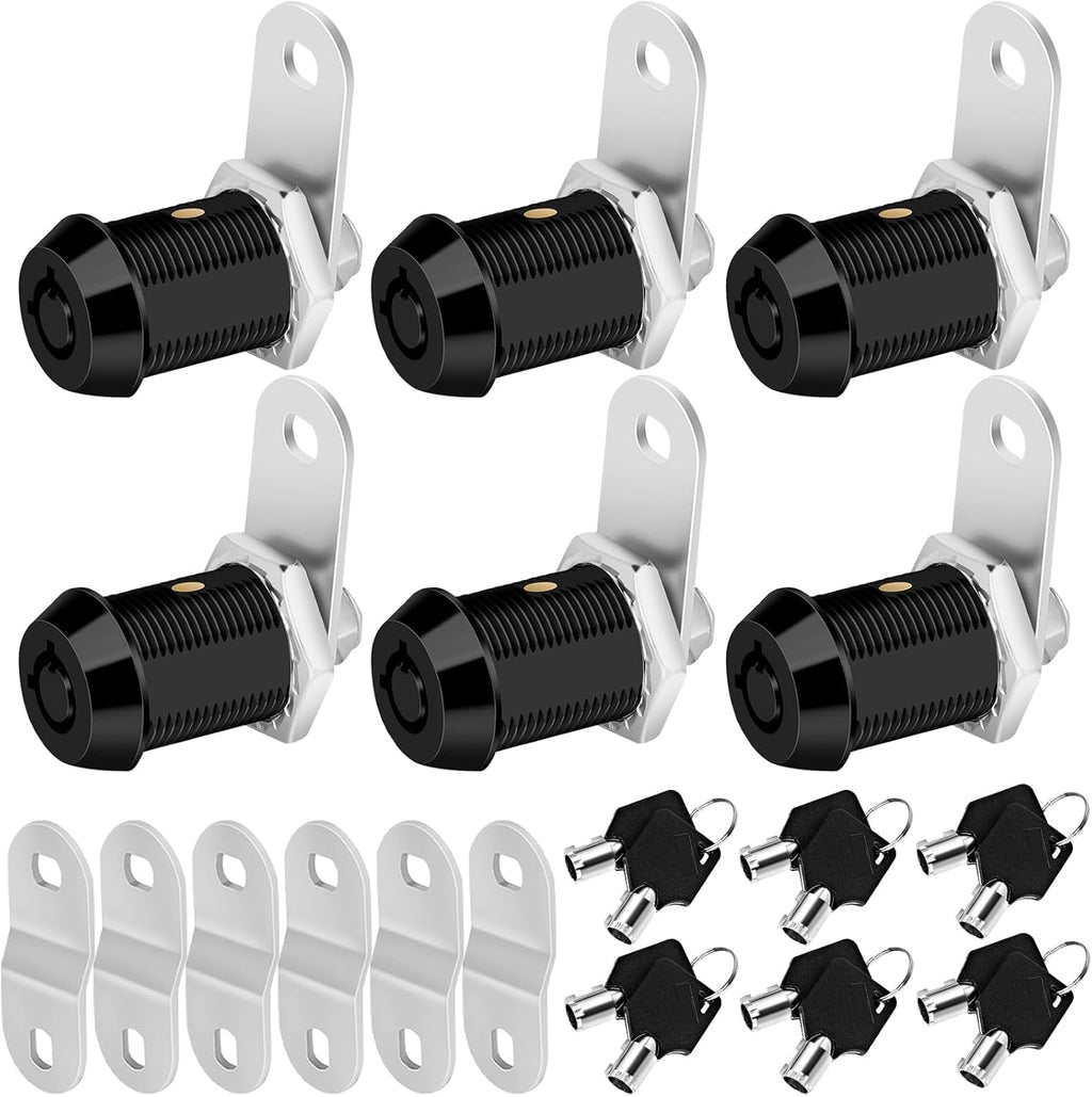Black RV Storage Locks, 7/8” Fits 9/16” Max Door Thickness, Keyed Alike RV Compartment Locks (Black 7/8 Inch 6Pack)