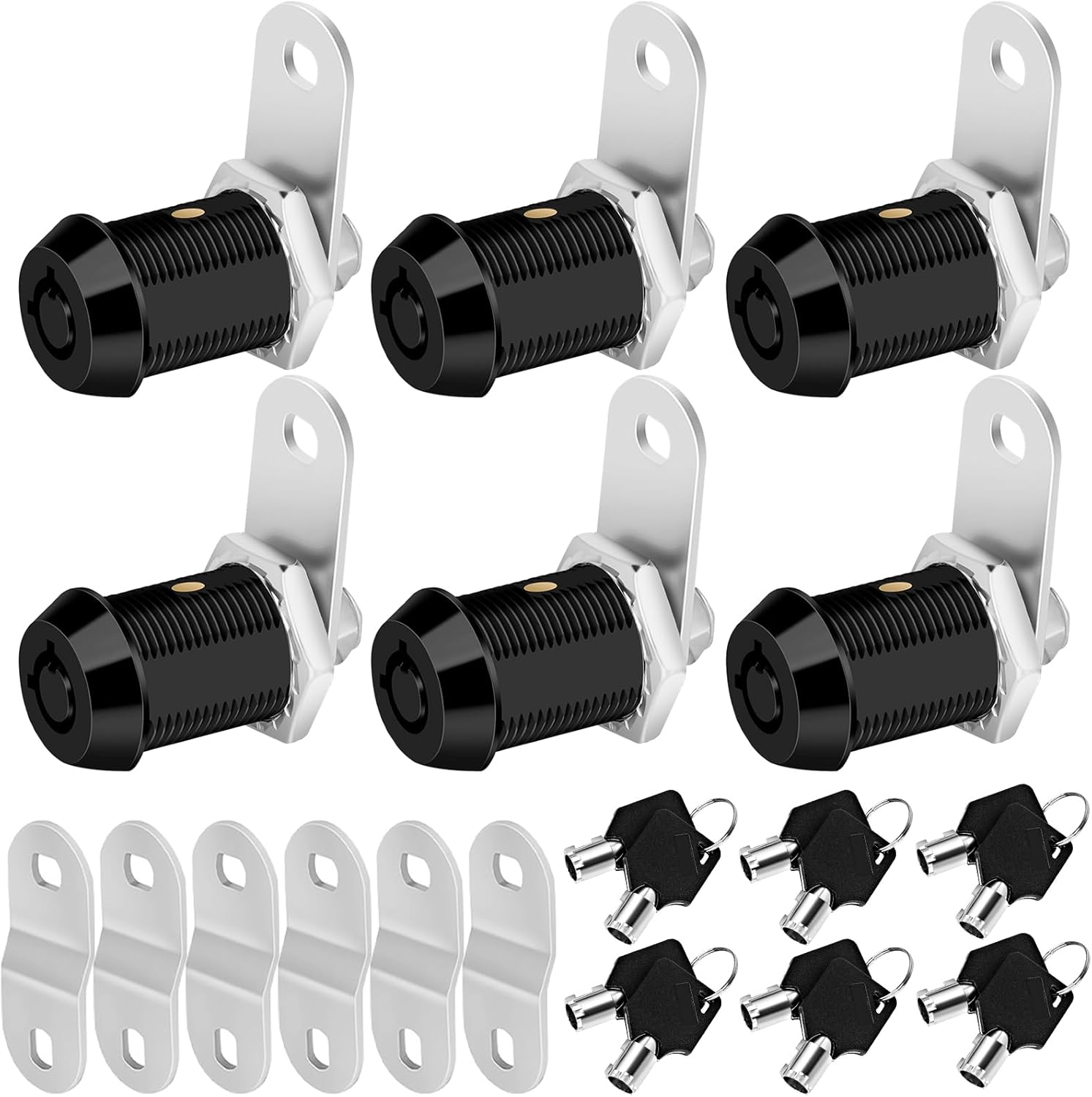 Black RV Storage Locks, 7/8” Fits 9/16” Max Door Thickness, Keyed Alike RV Compartment Locks (Black 7/8 Inch 6Pack)