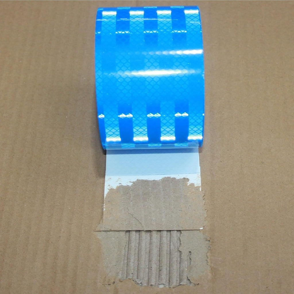 Non Fading Blue Reflective Tape Outdoor Waterproof 4 inch, High Visibility Warning Industrial Marking Tape, Safety Stickers (68 feet)