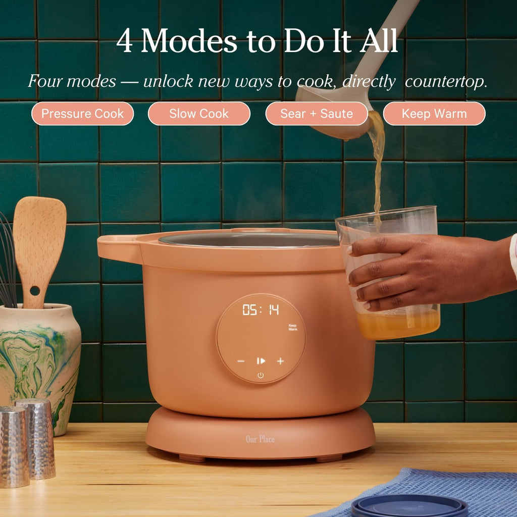 Our Place Dream Cooker | 6 Qt Ceramic Nonstick Multicooker & Pressure Cooker with Touchscreen Controls & Auto Steam Release | 4 Modes: Pressure Cook, Sauté/Sear, Slow Cook & Warm | Spice