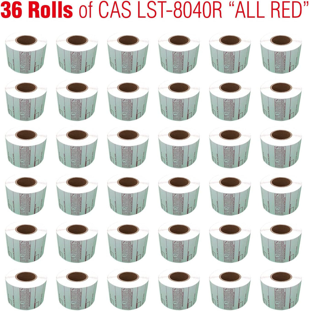 VisionTechShop LST-8040 Printing Scale Label, All RED Letters, 58 x 60 mm, UPC/Safe Handling 36 Rolls Per Case, Lower Price Than 12 Rolls