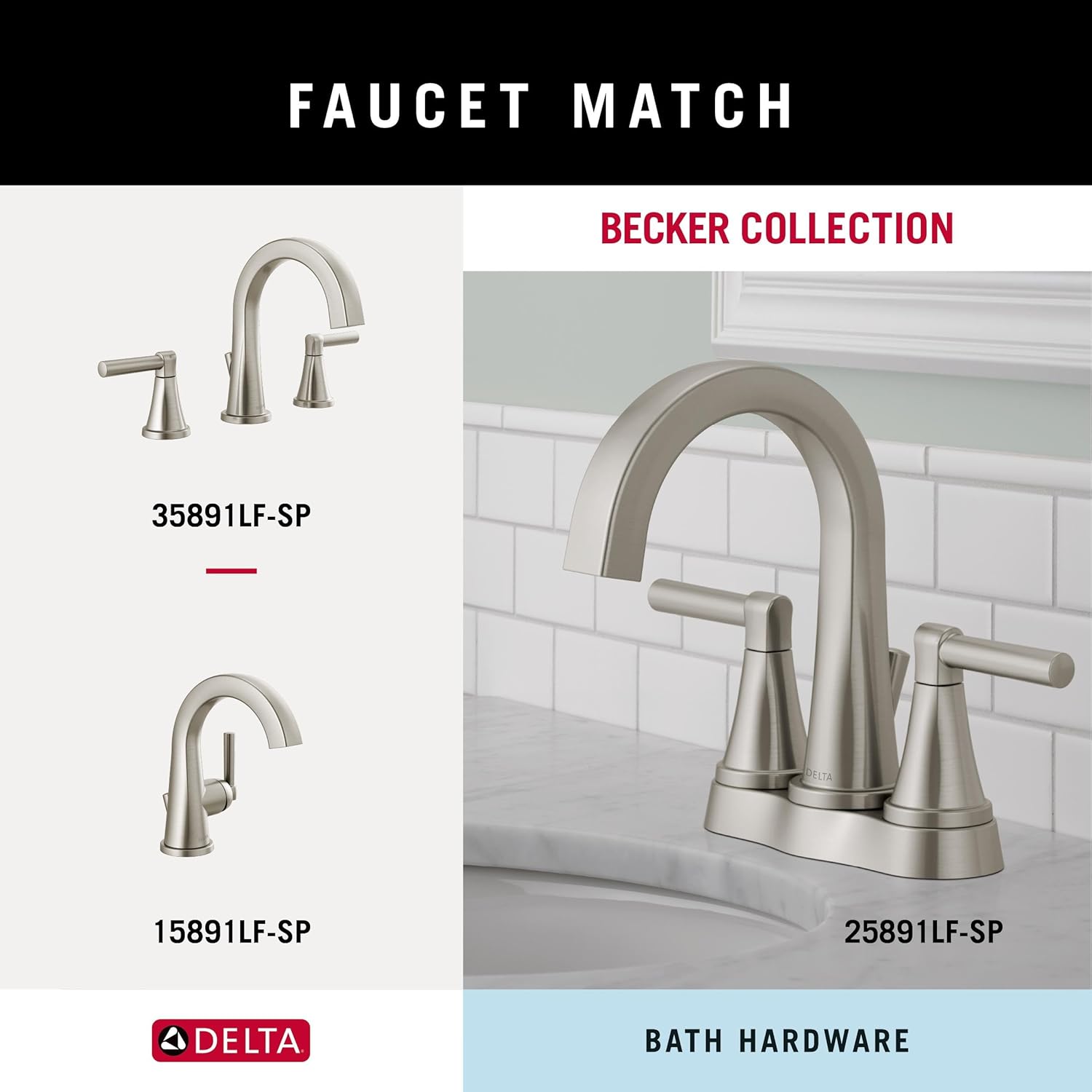 Delta Faucet Becker 3-Piece Bathroom Set, SpotShield Brushed Nickel, 18"/24" Towel Rack, Toilet Paper Holder, Ring BCK63-DN