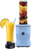 Koblenz Mix&Shake Blender, 20 oz Portable Blender, 600W Motor, Pulse, ON/OFF Functions, Stainless Steel Blades, Shakes, Sauces, Smoothie Maker, (1) 20 oz To-Go Bottle, Blue, MSKM-600 A