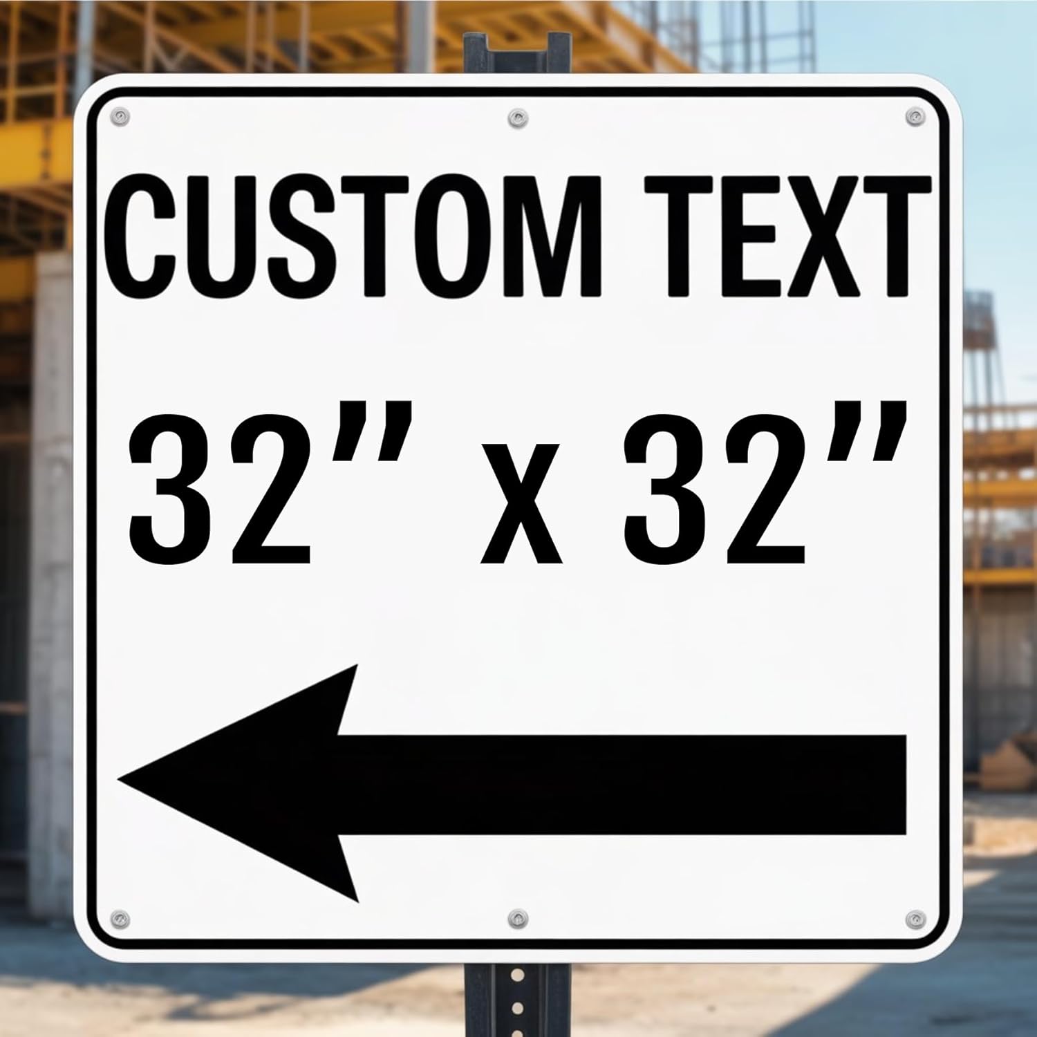 Custom Metal Left or Right Arrow Sign – 32x32 Inches Rust Free .040 Aluminum, Fade Resistant, Personalized Outdoor Sign for Business Workplace Office Home