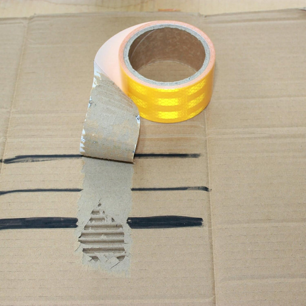 Non Fading Reflective Tape Yellow 2 inch, Outdoor Waterproof High Visibility Warning Industrial Marking Tape, Safety Stickers (11 feet)