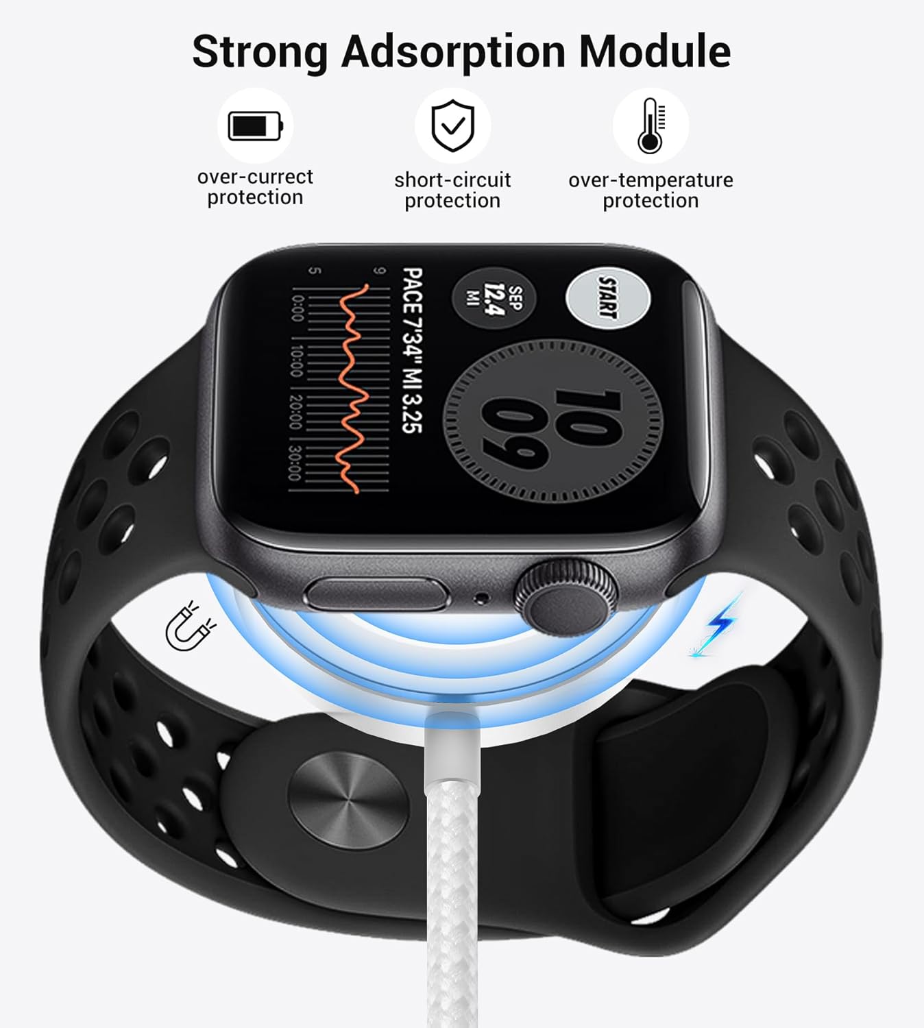 Temdan for Travel Vacation Essentials,3 in 2 USB C Cable for Apple Watch Charger/iPhone 17 Charger/Lightning,Multi Charging Cable Cord,Camping Essentials,Designed for iWatch &iPhone 16-12-5FT White