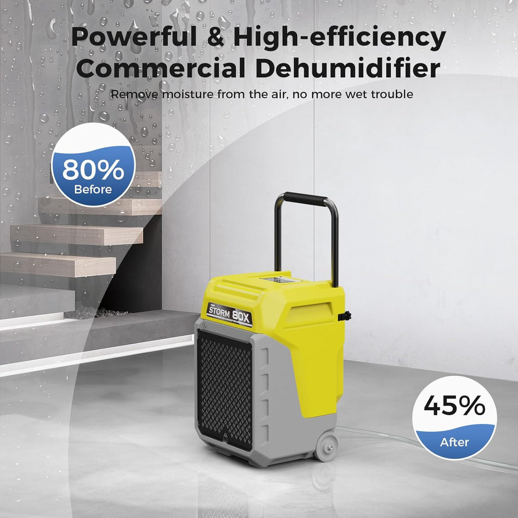 ALORAIR 170 Pints LGR Commercial Dehumidifier with Pump & Drain Hose, Portable Insutrial Dehumidifier for Basments, Home, Job Site, Fit for 2,100 Sq.Ft Space with Wheels & 5 Years Limited Warranty