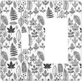 Black White Leaf Wheat Maple Leaf Plant Outlet Covers 1 Toggle 1 Rocker Combination Light Switch Cover Plate Decorative Wall Plate Electrical Switch Plates for Bedroom Bathroom Decor