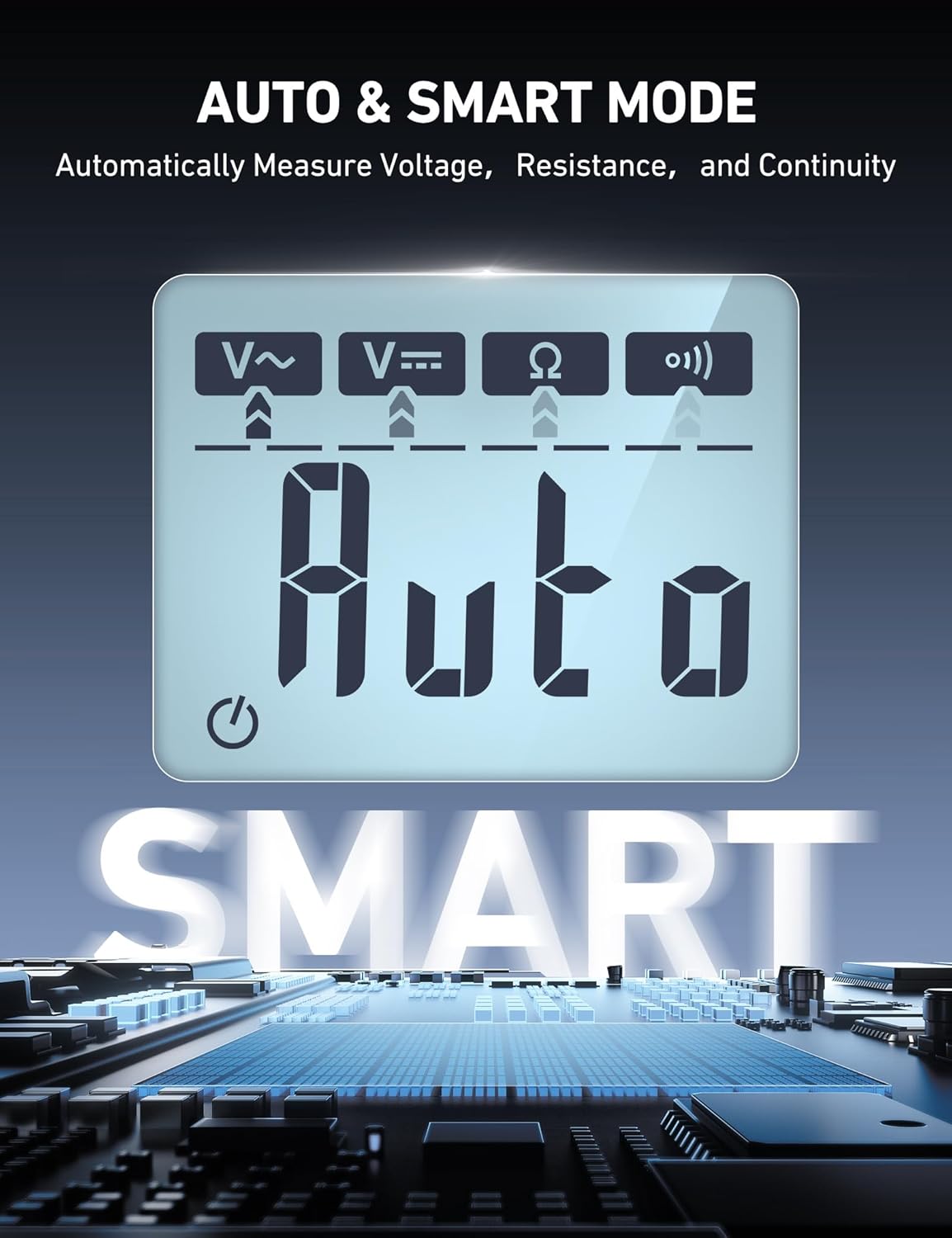 AstroAI Multimeter Tester 4000 Counts, Smart Measuring Mode, Auto-Ranging Digital Volt Meter, Fast Accurately Measures AC/DC Voltage, Resistance, Continuity, Supports a Non-Contact Voltage Function