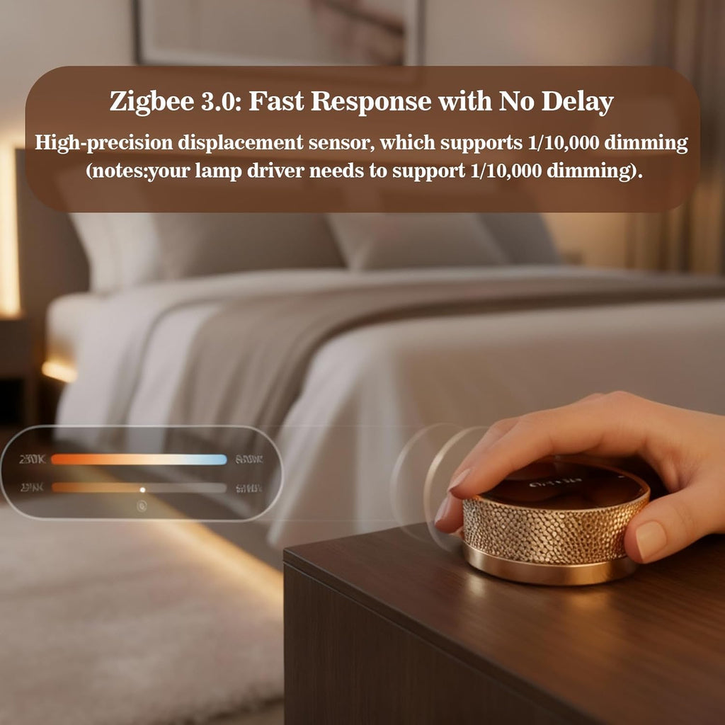 1 PCS Wireless Smart Light Switch Button, Wall-Mounted Rotary Light Switch, Compatible with Tuya Zigbee Gateway (V2 or Higher), Smart Home Control, Easy Wireless Installation