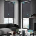 SmartWings Motorized Smart Roller Shades in Light Filtering, Electric Blinds with Remote for Windows Compatible with Alexa/Google Home/Homekit, Customized, 60% Blackout Twilight Obsidian