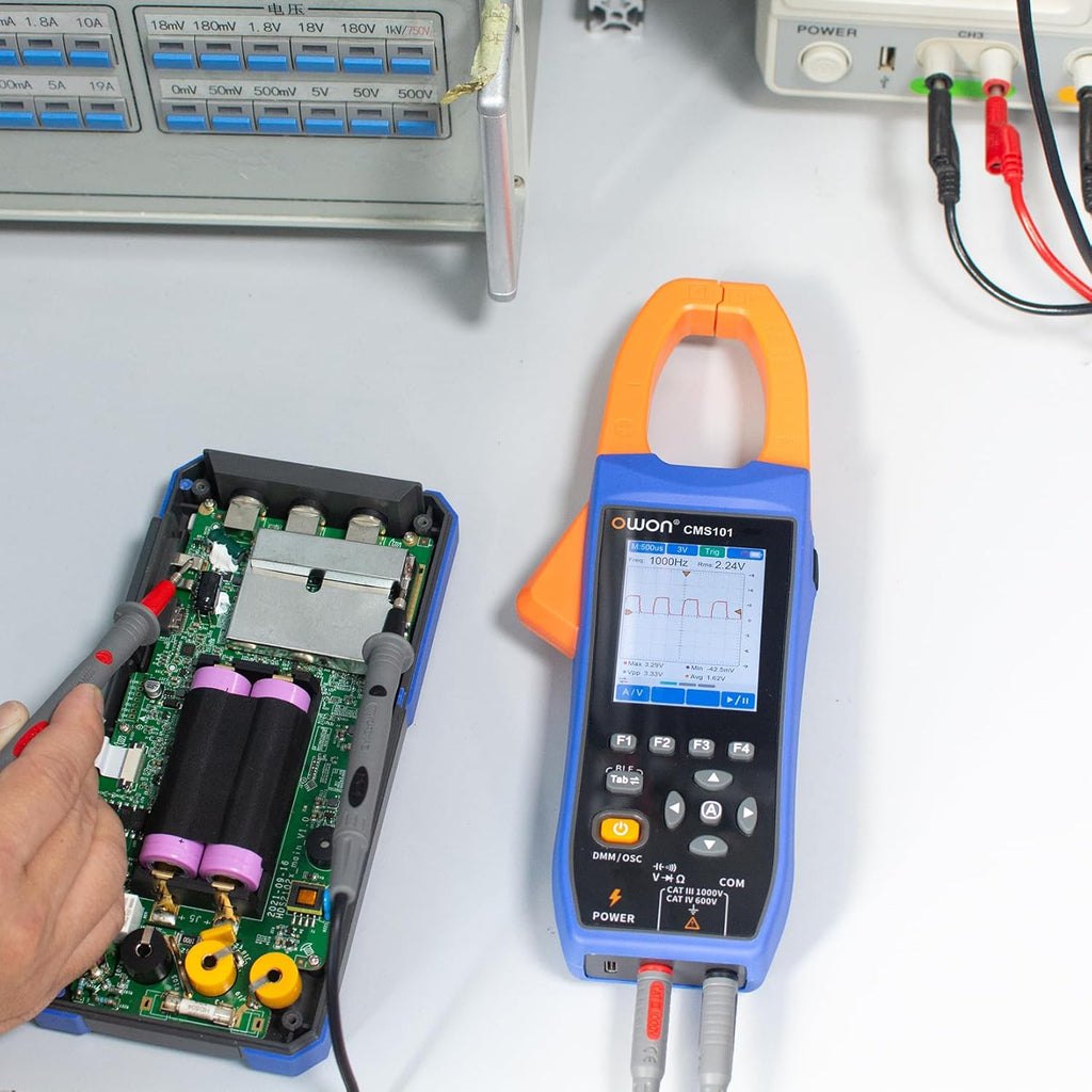 OWON Digital Clamp Meter with 2.8-inch IPS LCD Display, AC/DC Oscilloscope Function 3 in 1, 20000 Count True RMS Auto-ranging Current Meter, Bluetooth Current Meter and Oscilloscope