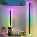 2 Pack Outdoor RGB Long Wall Lights, 70.8inch Wall Lights RGB/Warm/White Dimmable Modern Led Wall Lighting, Ip65 Waterproof Wall Sconce with Remote APP Control for Outdoor/Indoor Party Gathering