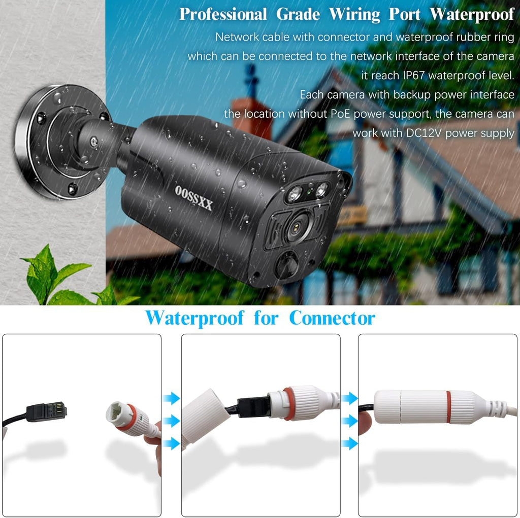 (4K/8.0 Megapixel & 130° Ultra Wide-Angle) 2-Way Audio PoE Outdoor Home Security Camera System Wired Outdoor Video Surveillance IP Cameras System