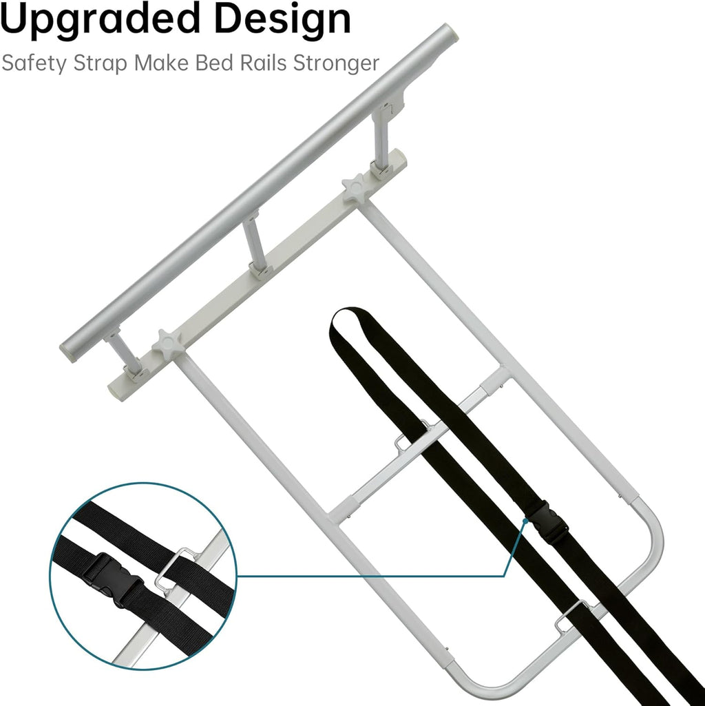 ELENKER Bed Safety Rail, Folding Bed Assist Handle Adjustable Medical Hospital Assistive Devices Bed Railing for Elderly Seniors Adults,28.5"x16.3"