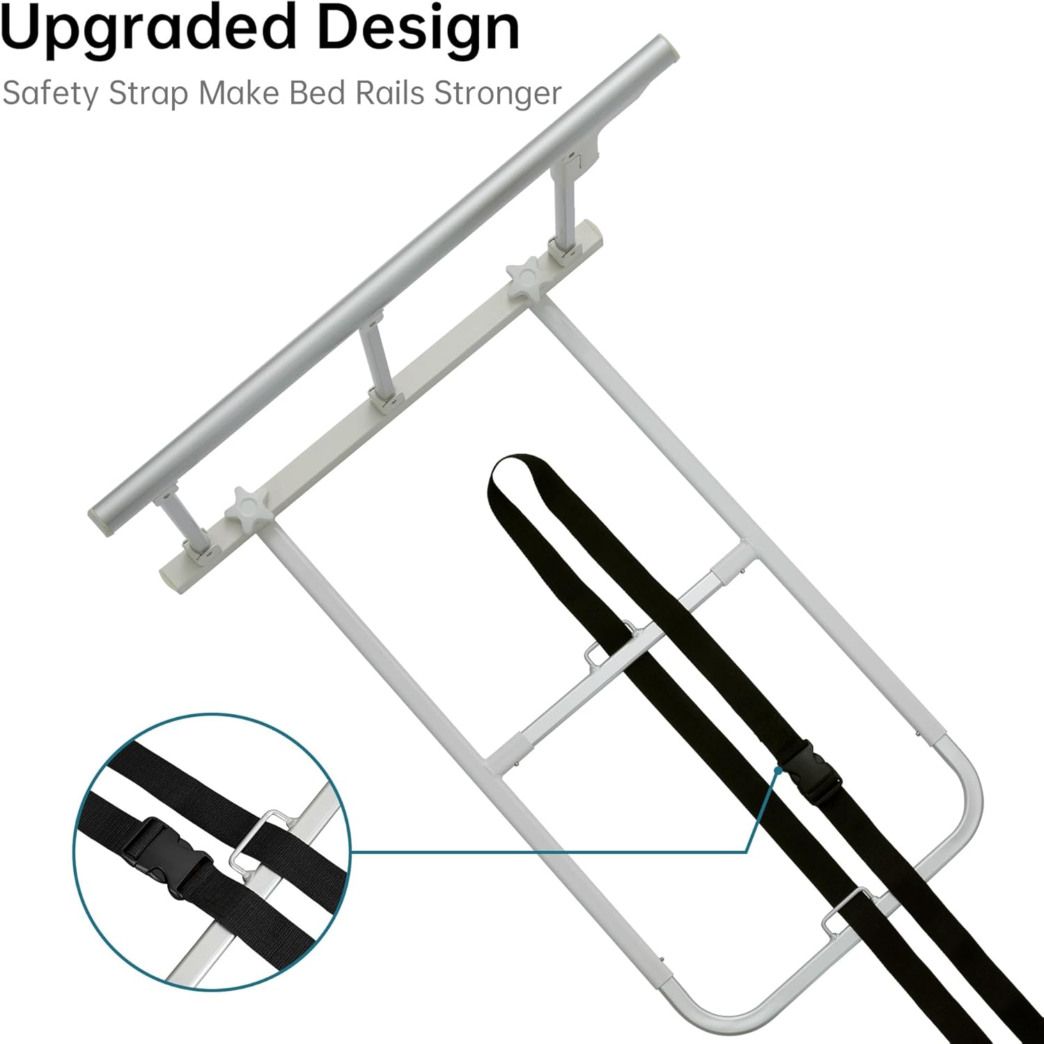ELENKER Bed Safety Rail, Folding Bed Assist Handle Adjustable Medical Hospital Assistive Devices Bed Railing for Elderly Seniors Adults,28.5"x16.3"