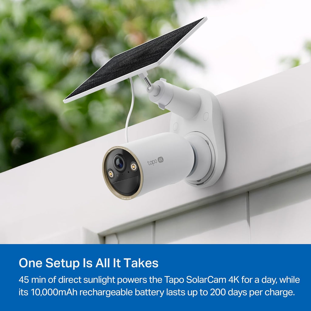 Tapo MagCam 4K Solar, 4K Ultra HD Outdoor Wireless Battery Camera w/Solar Panel – 24/7 Capture, Free Person/Vehicle Detection, Starlight Color Night Vision, Works w/Alexa & Google Assistant