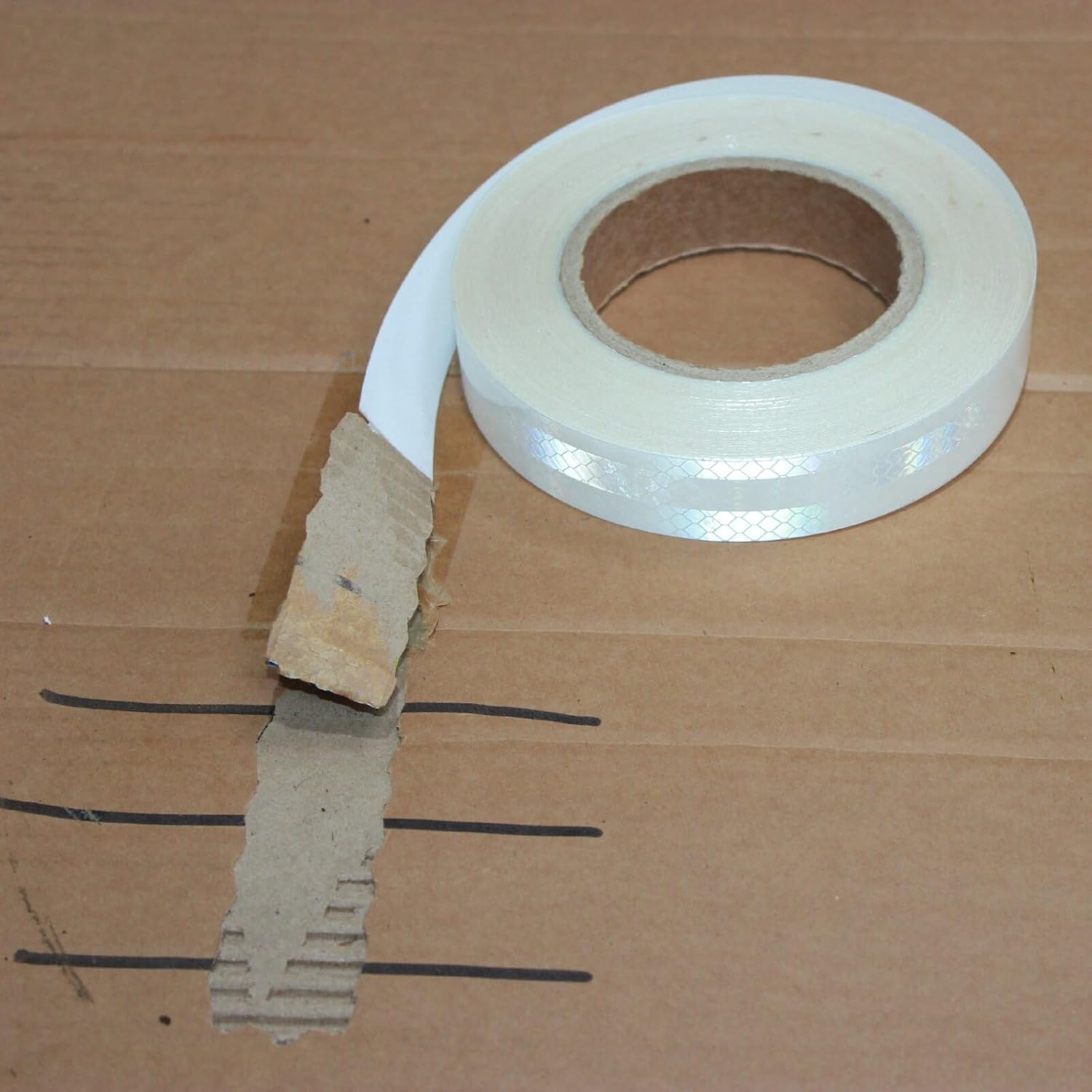 Non Fading Reflective Tape White Outdoor Waterproof 1 inch, High Visibility Warning Industrial Marking Tape, Safety Stickers (68 feet)