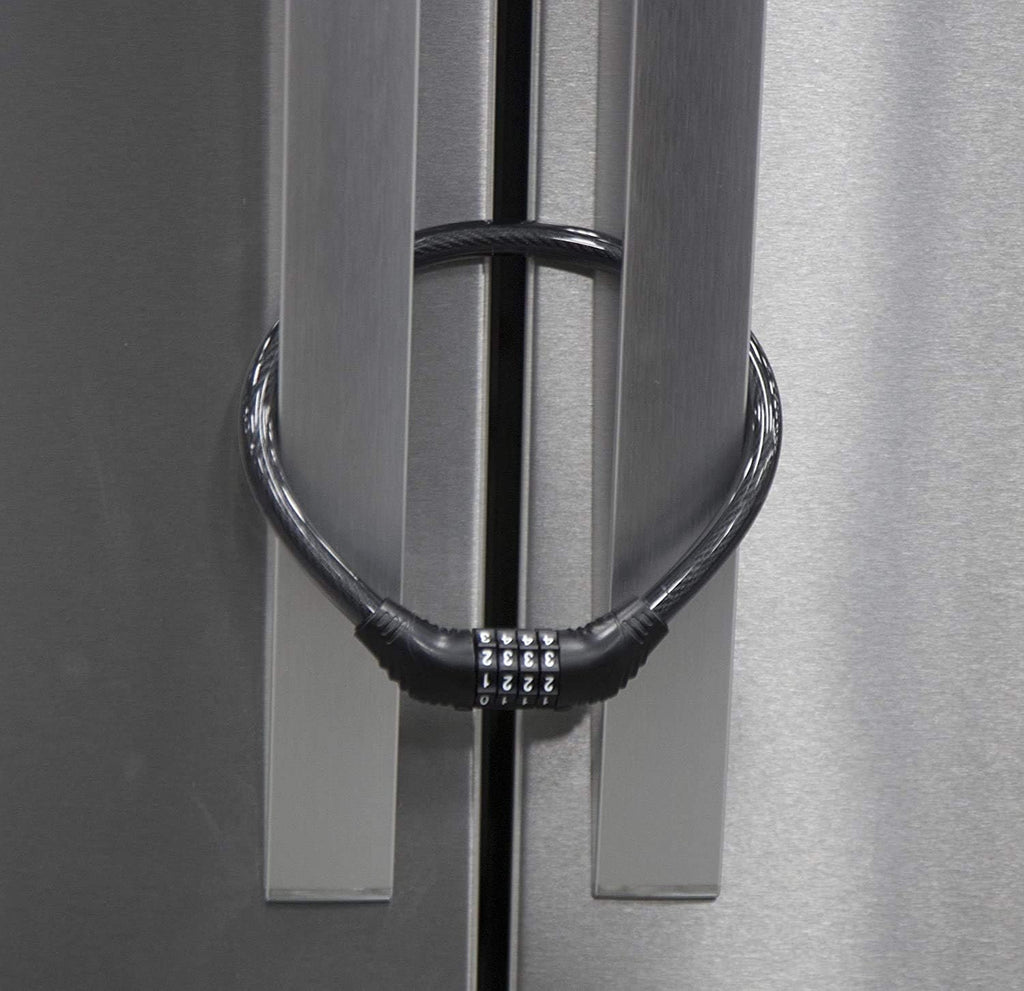 Urban August Fridge Lock: Multi-Functional Cable Combination Lock, for French-Door Refrigerators and Cabinets. Great Fridge Lock for Children or Adults (Two)