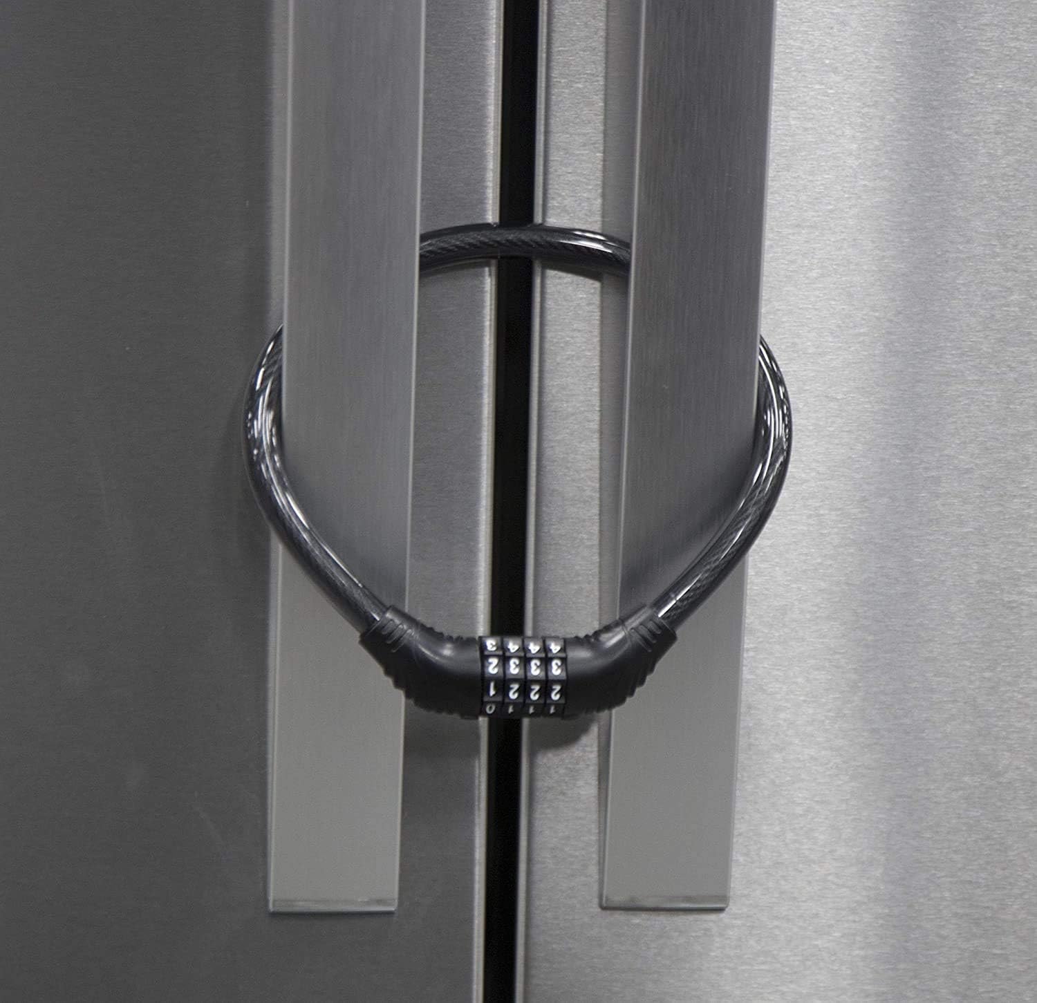 Urban August Fridge Lock: Multi-Functional Cable Combination Lock, for French-Door Refrigerators and Cabinets. Great Fridge Lock for Children or Adults (Two)