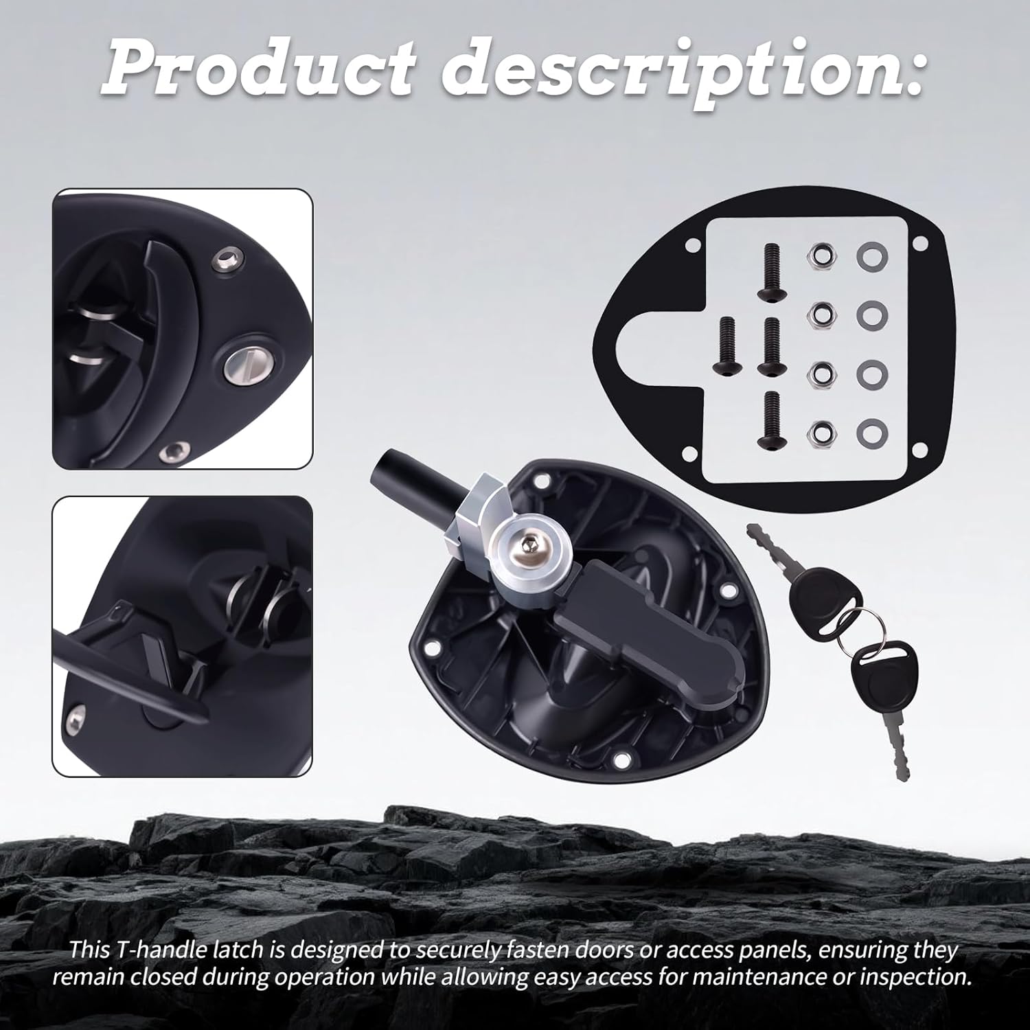 406-0972-01 A034B471 Door Latch T Handle with 2 Keys Fits for Cum-mins and Ko-hler Generators(Applications:Generator enclosures;Control Panels;Access Doors for Maintenance)