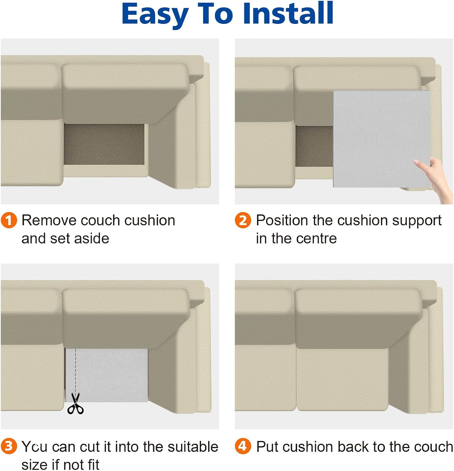 Couch Cushions Support for Sagging Seat -20"X 20"Curved Foam Sofa Cushion Support Board,Grey Couch Supporterfor Under The Cushions,Set of 3