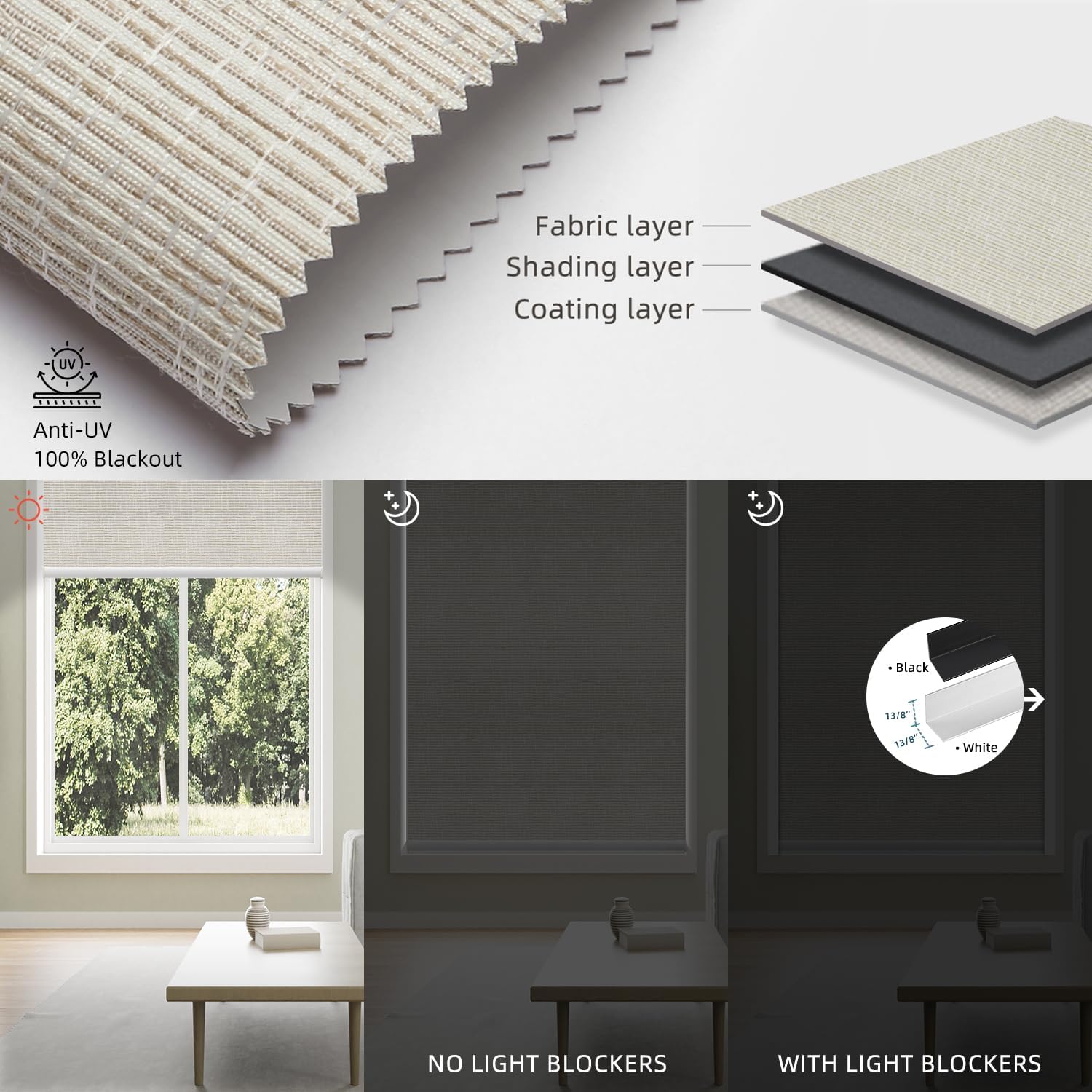 SmartWings Motorized 100% Blackout Shades Blinds, Custom Size, Cordless Window Shades with Rechargeable Battery, Works with Matter/Apple HomeKit, Alexa, Thread/Zigbee, Remote Optional, Safari Cream