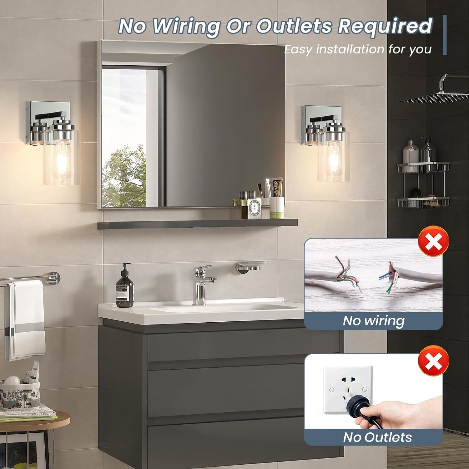 Wall Sconce,Battery Operated Wall Sconce Dimmable Battery Operated 15000mAh Endurance 200 Hours Fast Charging,Wall Sconces for Bedroom Living Room Bathroom Hallway Farmhouse