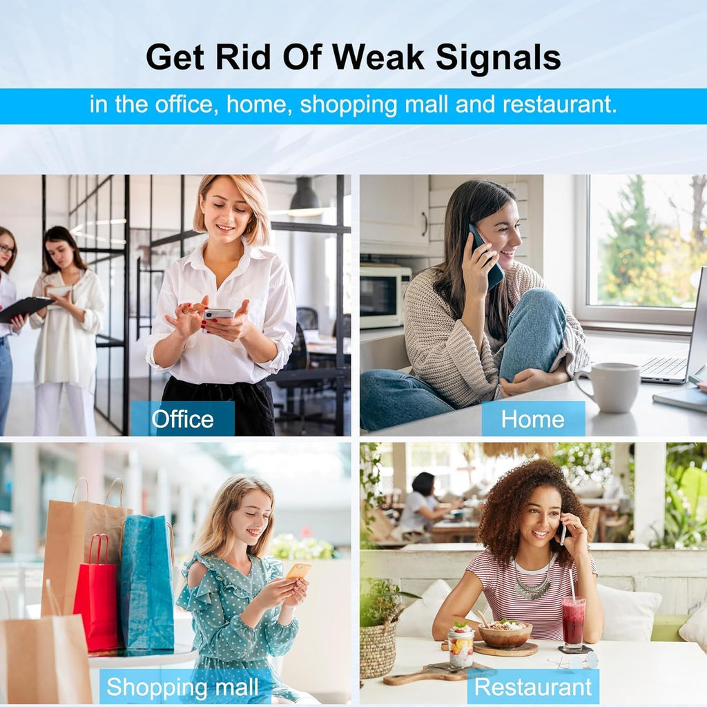 Cell Phone Signal Booster for Home & Office | Boost 5G, 4G LTE & 3G CDMA Signal for Band 5/850MHz | 65dB Verizon Cell Phone Booster with High Gain Antennas Up to 2000 Sq Ft | FCC Certified