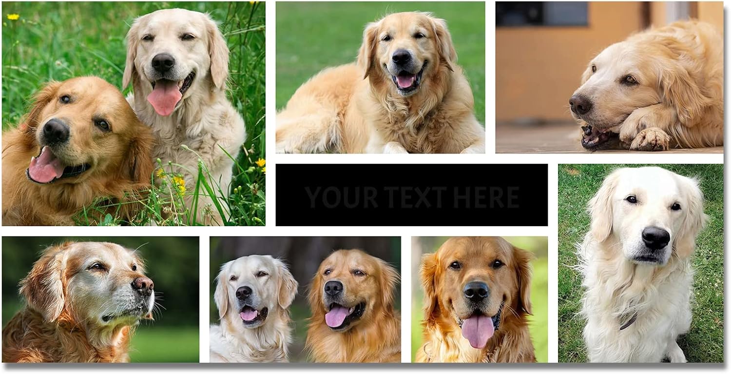LZIMU Collage Canvas Prints with Your Photos Personalized Multi Pictures for Wall Custom Family Wedding Baby Pet Dog Photo to Canvas Customized Gifts Home Wall Decor (Collage Photo-11, No frame)