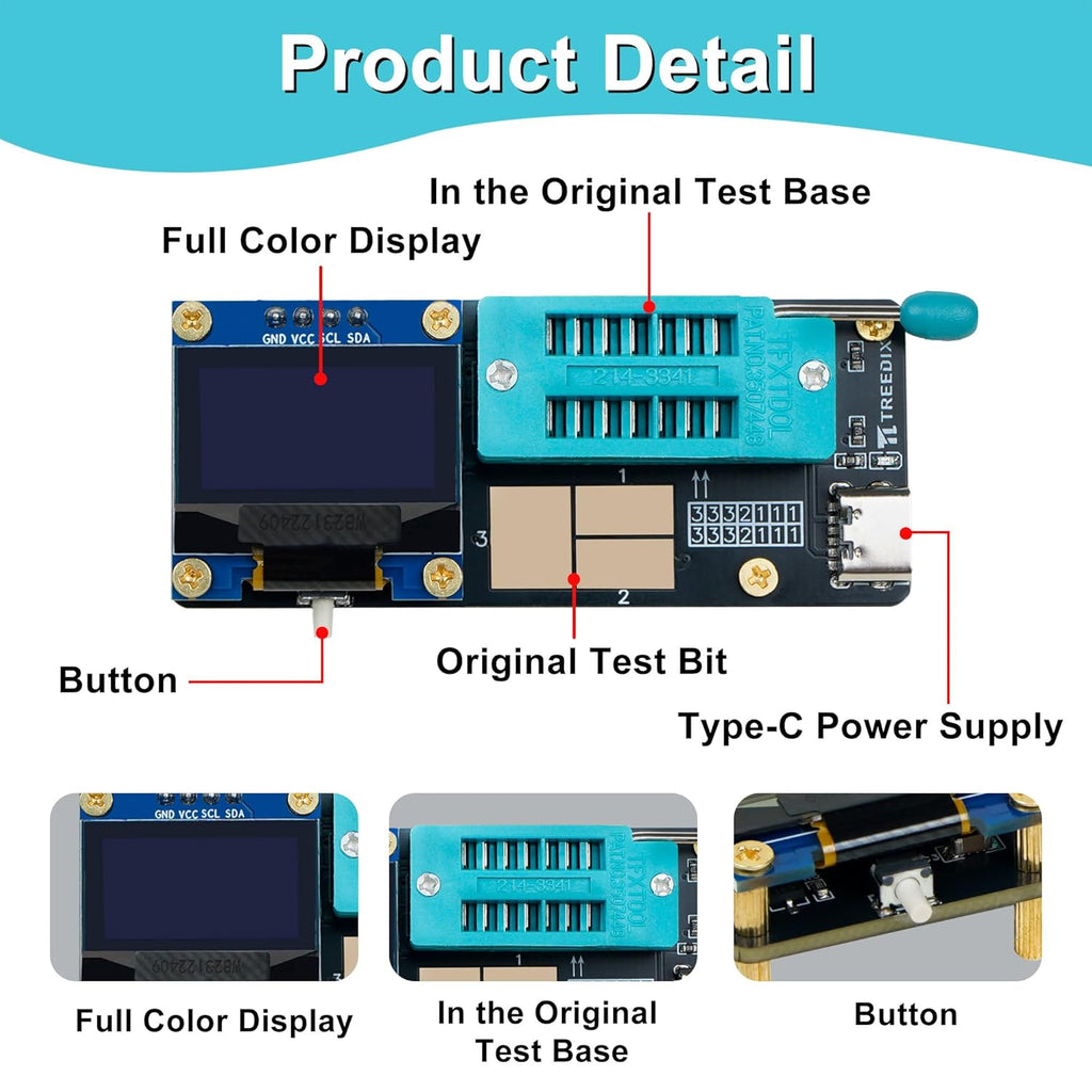 GM328 Transistor Tester – Mosfet Transistor Capacitor Tester, LCR/ESR Meter, SMD Electronic Component Tester for Diode/MOSFET/Capacitor/Resistor (PNP/NPN/Triode/Zener)
