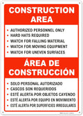 Brimar - 10" x 14" - Bilingual Construction Area Rules Sign - .055″ Polyethylene Plastic - Bilingual Design - Easy Installation