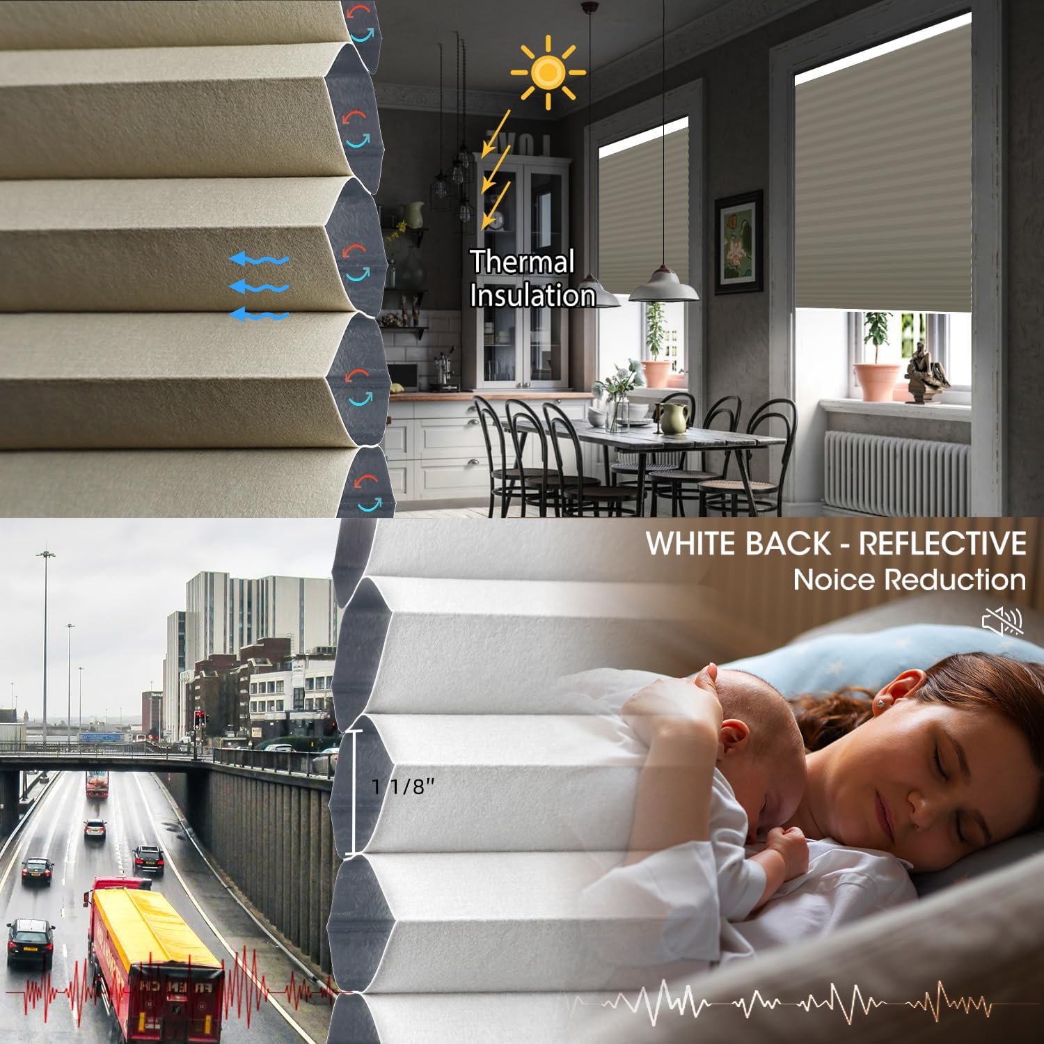 SmartWings Motorized Cellular Shades with Remote, Customized Electric Cordles Honeycomb Blinds Compatible with Alexa/Homekit/Google for Windows, 100% Blackout Single Cell Wheat