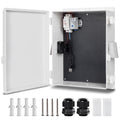 Outdoor Electrical Junction Box, ABS Water Resistant Enclosure with Internal Mounting Panel & Hinged Cover (16"H* 12"L* 5.9"W & Thermostat)