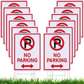 Kigley 12 Pcs No Parking Signs with H Stake 14 x 10" Plastic Waterproof Double Sided No Parking Outside Signs, Weatherproof and Fade Resistant, Easy to Mount