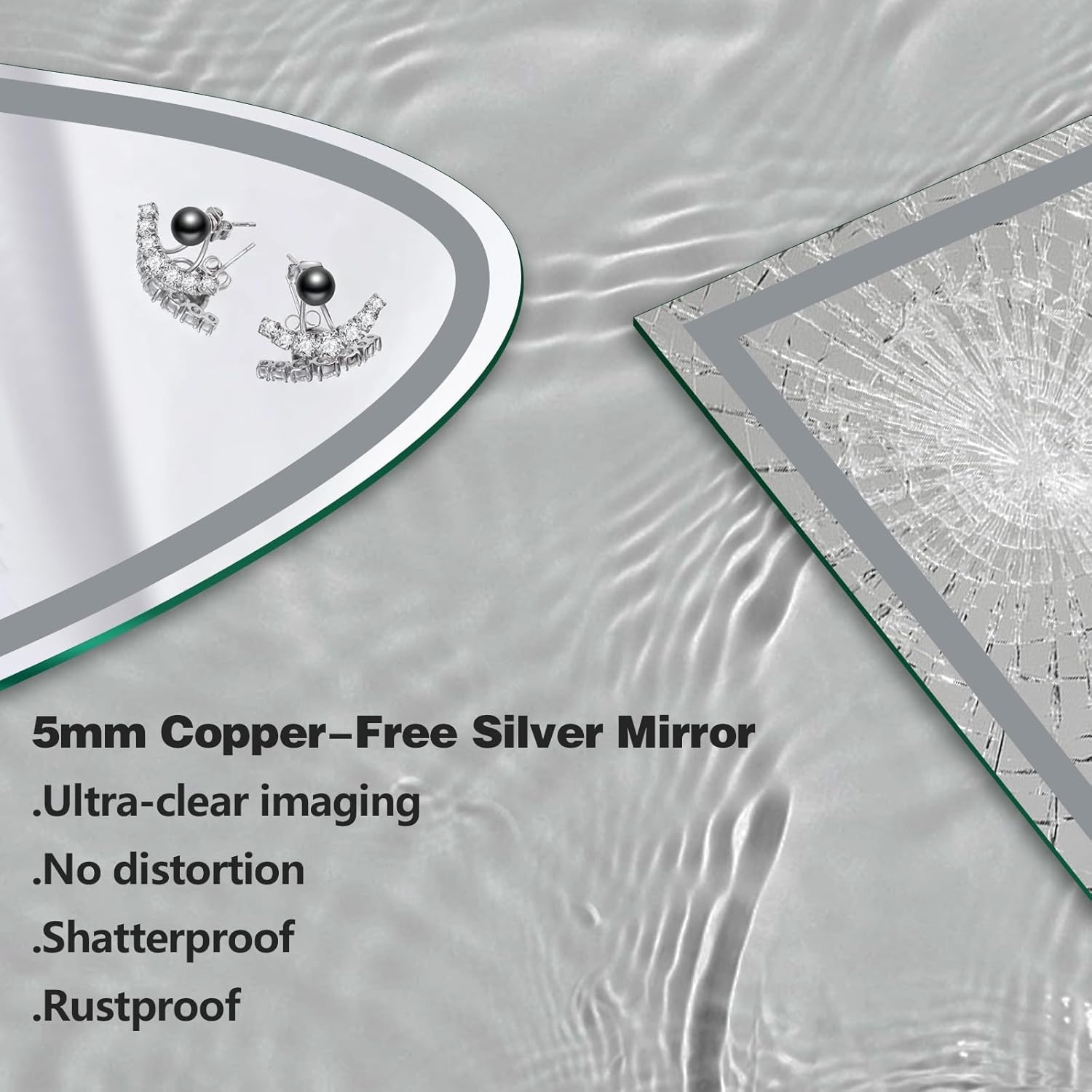 Niccy Half Moon Led Mirror for Bathroom, 48" Semi Round Backlit Mirror for Wall Lighted Mirror with Frameless 3 Color, Defogger, Explosion-Proof, HD Glass and IP65 Vanity Mirror