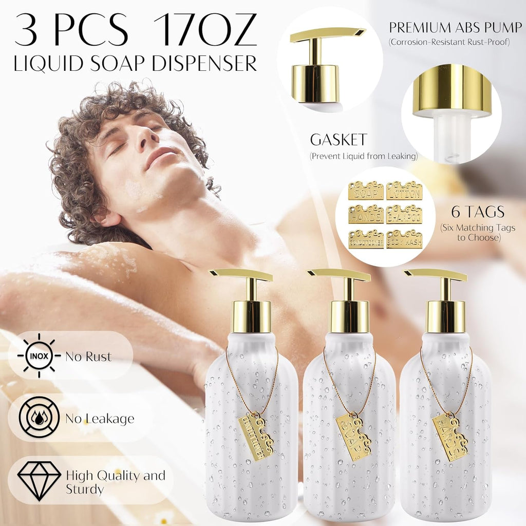 32PCS Bathroom Set Bathroom Sets with Shower Curtain and Rugs Gold Bathroom Accessories,Shower Curtain Set,Bathroom Rug Set with Bathroom Trash Can