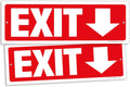 iSYFIX Exit Signs - 2 Pack 12x4 Inch Directional Down Arrow Signs, 40 mil Polystyrene Plastic, UV Laminated, Scratch & Fade Resistant, Waterproof - Ideal for Office, Theater, School, Business