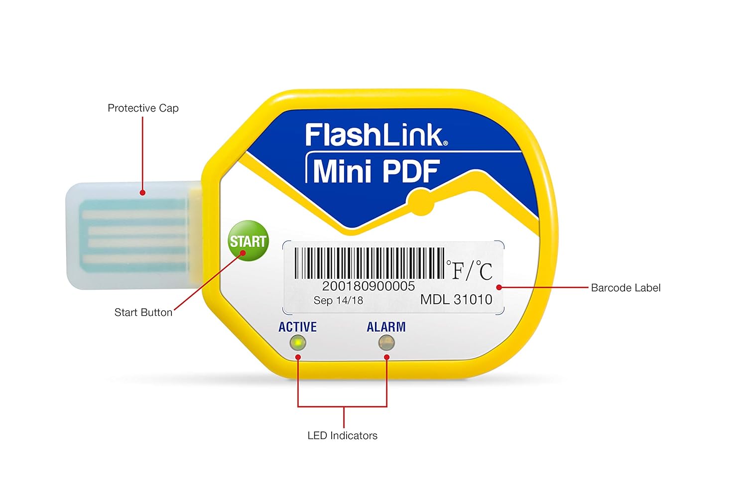 Deltatrak (10 Pack) 85 Days USB Temperature Data Logger Recorder in-Transit Trip Single Use Cold Chain PDF Logger
